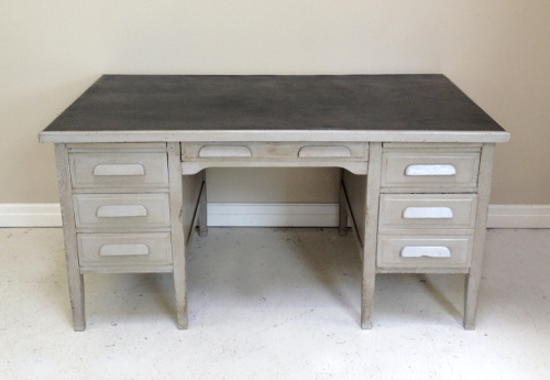 painted old pedelstal desk